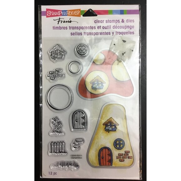 Stampendous Mushroom Home Clear Stamps & Dies Set - Picture 1 of 2